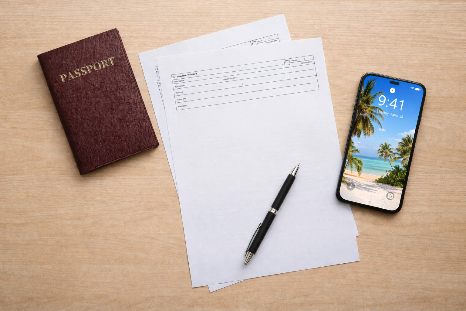 TM47 form flat lay (blank)